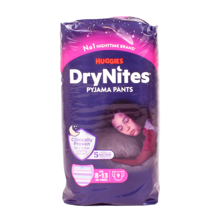 DRYNITES MUTANDINE ASSORBENTI BAMBINO USA E GETTA LARGE GIRL 8-13 ANNI 9 PZ PANNOLINI