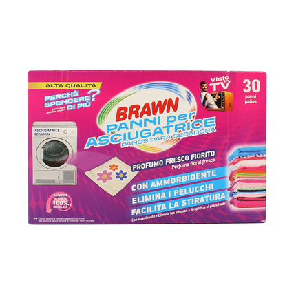 BRAWN PANNI PER ASCIUGATRICE PROFUMO FRESCO FIORITO 30 PZ