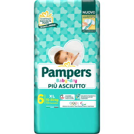PAMPERS PANNOLINI BABY DRY 6 XL 15-30 Kg 13 PZ