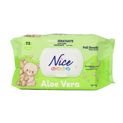 NICE SALVIETTE BABY DA 72 PZ. ALL'ALOE VERA CON COPERCHIO