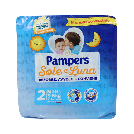 PAMPERS PANNOLINI SOLE E LUNA 2 MINI 3-6 Kg 21 PZ.