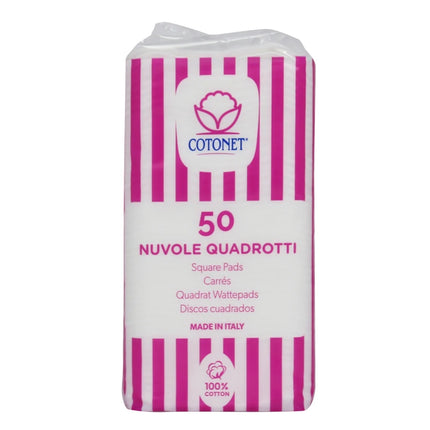COTONET DISCHETTI MAKE-UP 50 PZ. MAXI QUADRI DI PURO COTONE IN BUSTA