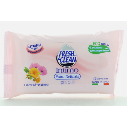 FRESH & CLEAN DETERGENTE INTIMO EXTRA DELICATO 12 SALVIETTE CALENDULA POCKET