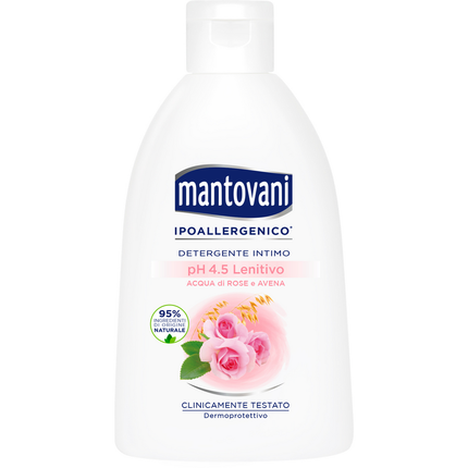 MANTOVANI DETERGENTE INTIMO LENITIVO pH 4.5 ACQUA DI ROSE E AVENA 250 ML (SENZA SCATOLA)