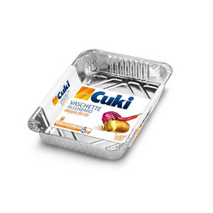 CUKI VASCHETTE ALLUMINIO (R75G) - LASAGNE PER 4 PORZIONI - 4 PEZZI - LT 1,1 (CM 22.6X17.7X3.6)