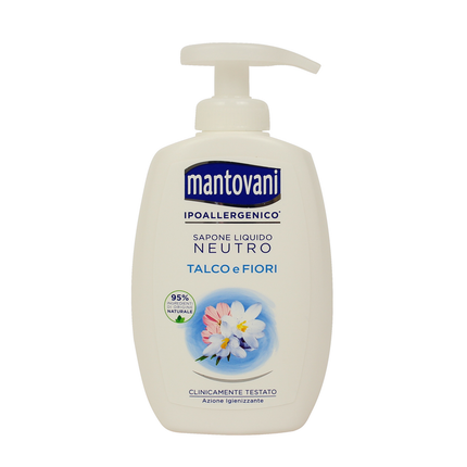MANTOVANI SAPONE LIQUIDO MANI NEUTRO TALCO E FIORI AZIONE IGIENIZZANTE 300 ML