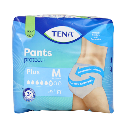 TENA PANTS PLUS MISURA MEDIA 80-110 CM 9 PZ. UNISEX DISPOSITIVO MEDICO CE CL1