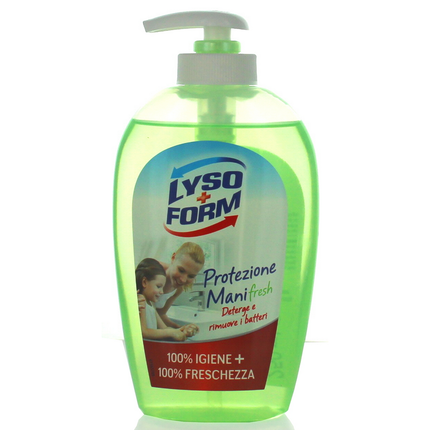 LYSOFORM PROTEZIONE MANI SAPONE LIQUIDO FRESH DETERGE E RIMUOVE I BATTERI 100% IGIENE + 100% FRESCHEZZA 250 ML.