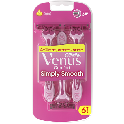 GILLETTE VENUS SIMPLY3 RASOIO USA & GETTA 4+2 PZ