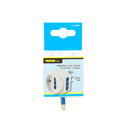 NOVALINE ADATTATORE 3 USC/2 PRE/1SCHUKO T10/16AMP