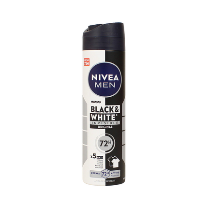 NIVEA FOR MEN DEODORANTE SPRAY INVISIBLE 72H BLACK&WHITE 150 ML
