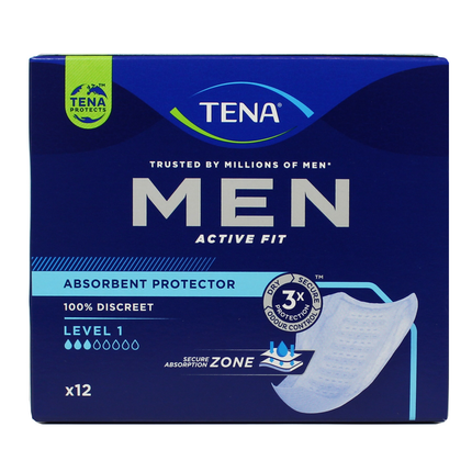 TENA MEN LEVEL 1 12 PZ. PROTEZIONI ASSORBENTI MASCHILI DISPOSITIVO MEDICO CE CLASSE 1