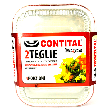 CONTITAL VASCHETTE + COPERCHIO 4 PORZIONI + 2 PEZZI MICROONDE / TRADIZIONALE / FREEZER . 850LR