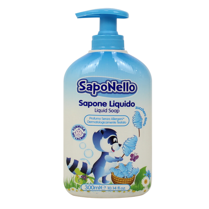 SAPONELLO SAPONE LIQUIDO MANI DELICATO ZUCCHERO FILATO 300 ML. #BAMBINI