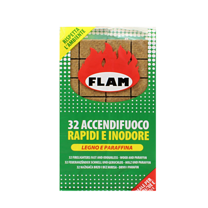 FLAM ACCENDIFUOCO 32 CUBETTI IN LEGNO E PARAFFINA