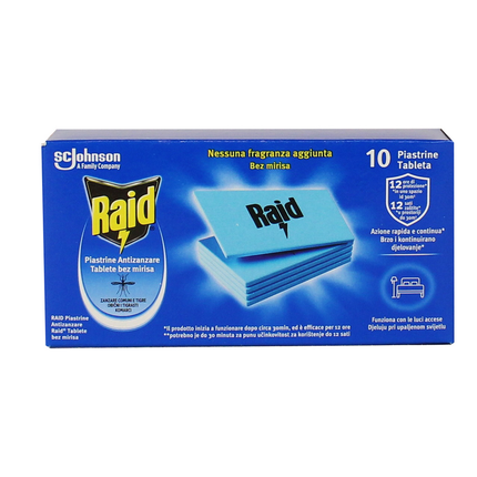 RAID INSETTICIDA PIASTRINE ANTIZANZARE 10 PZ