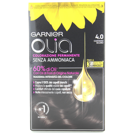 OLIA COLORAZIONE PERMANENTE SENZA AMMONIACA 4,0 CASTANO SCURO