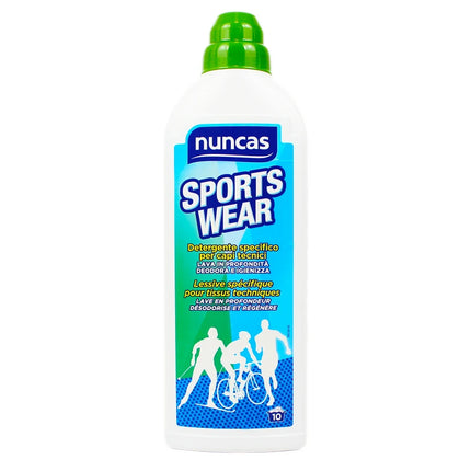 NUNCAS SPORTS WEAR DETERSIVO BUCATO LIQUIDO CAPI SPORTIVI 10 LAVAGGI 750 ML