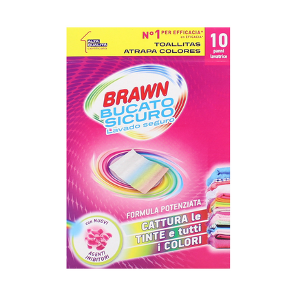 BRAWN BUCATO SICURO 10 PANNI CATTURA LE TINTE E TUTTI I COLORI