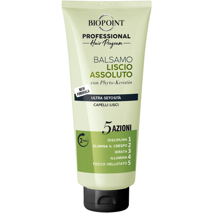 BIOPOINT PROFESSIONAL LISCIO ASSOLUTO BALSAMO FORMULA ULTRA SETOSITA' 5 AZIONI CAPELLI LISCI TUBO 350 ML