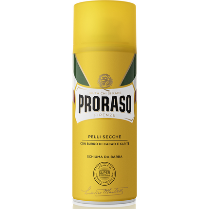 PRORASO SCHIUMA DA BARBA PELLI SECCHE CON BURRO DI CACAO E KARITE' 400 ML