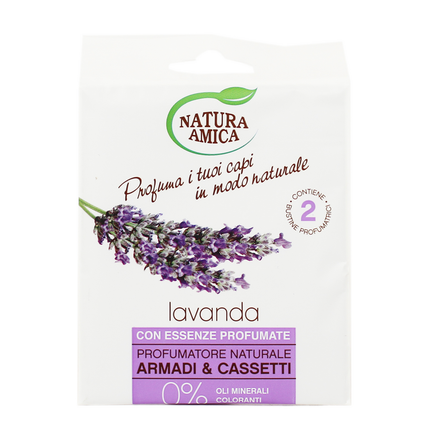 NATURA AMICA 2 BUSTE PROFUMATORE LAVANDA PER ARMADI E CASSETTI