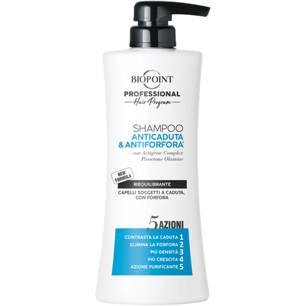 BIOPOINT PROFESSIONAL SHAMPOO ANTICADUTA & ANTIFORFORA RIEQUILIBRANTE 5 AZIONI 400 ML
