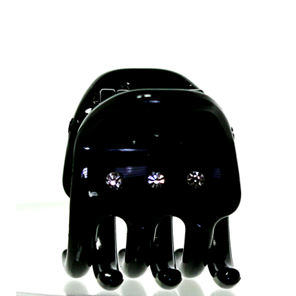 DEFILE' ACCESSORI PER CAPELLI PINZA PLASTICA STRASS COLORE NERO