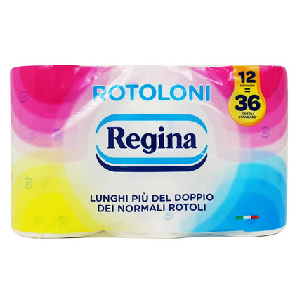 REGINA CARTA IGIENICA 12 ROTOLONI DA 500 STRAPPI 2 VELI