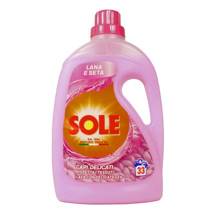 SOLE DETERSIVO BUCATO A MANO E LAVATRICE LIQUIDO LANA E CAPI DELICATI 33 LAVAGGI 2 LITRI