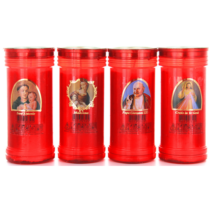 LUMINO VOTIVO SER 40T ROSSO IMMAGINI ASSORTITE LUMINI (durata 55 ore)