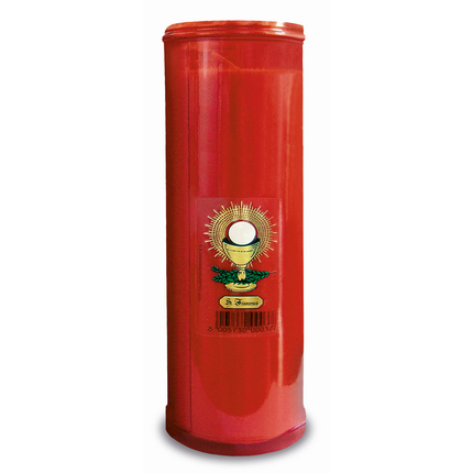 LUMINO VOTIVO SER 60T ROSSO SAN FRANCESCO CON CALICE DURATA 98 ORE LUMINI