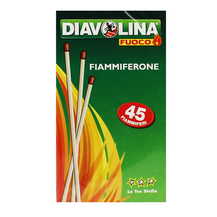 DIAVOLINA FIAMMIFERONE 45 FIAMMIFERI LE TRE STELLE