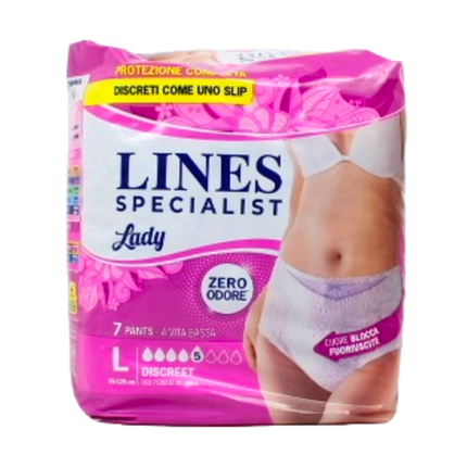 LINES SPECIALIST PANTS DISCREET LARGE 7 PEZZI - DISPOSITIVO MEDICO CE CLASSE 1