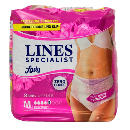 LINES SPECIALIST PANTS DISCREET MEDIUM 8 PEZZI - DISPOSITIVO MEDICO CE CLASSE 1