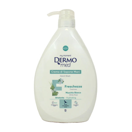 DERMOMED CREMA DI SAPONE LIQUIDO MANI DISPENSER FRESCHEZZA MUSCHIO BIANCO 1 LITRO
