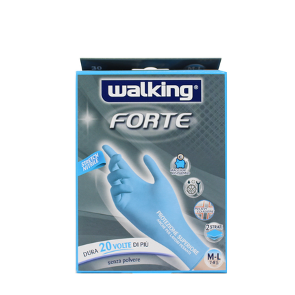 WALKING GUANTO FORTE NITRILE 30 PEZZI MISURA M/L 7-8 1/2 - DISP MED CL 1