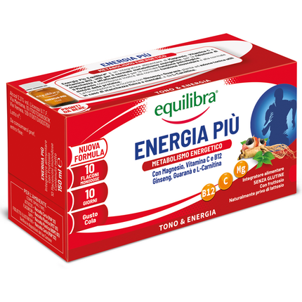 EQUILIBRA ENERGIA PIU' 10 FLACONI TOTALE 150 ML INTEGRATORE ALIMENTARE