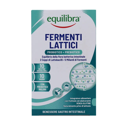 EQUILIBRA FERMENTI LATTICI OROSOLUBILI 10 BUSTINE STICKPACK INTEGRATORE ALIMENTARE