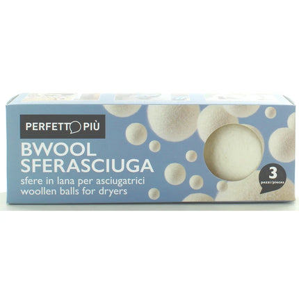 PERFETTO PIU' BWOOL 3 SFERE IN LANA 100% PER ASCIUGATRICE ASSORBE L'UMIDITA'