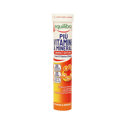 EQUILIBRA INTEGRATORE ALIMENTARE PIU' VITAMINE E MINERALI 20 COMPRESSE EFFERVESCENTI