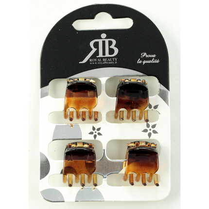 ROYAL BEAUTY PINZETTE PER CAPELLI TARTARUGA SET 4 PEZZI