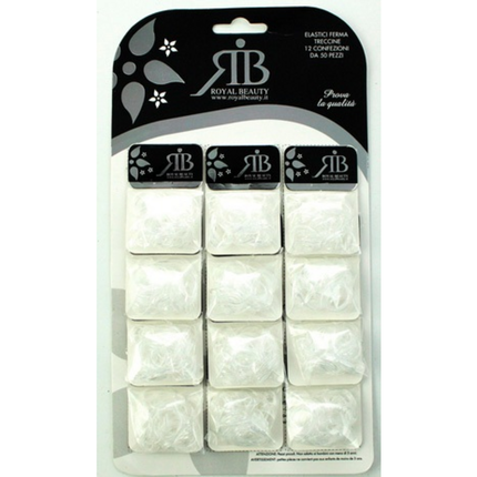 ROYAL BEAUTY ELASTICINI TRECCINE TRASPARENTI 50 PEZZI