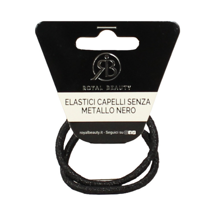 ROYAL BEAUTY ELASTICI PER CAPELLI SENZA METALLO NERO