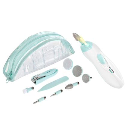 SET MANICURE E PEDICURE DA VIAGGIO: Set manicure e pedicure da viaggio, 2 velocità, 7 testine intercambiabili in dotazione, Bastoncino solleva cuticole, Tagliaunghie, Luce LED, Pratic...