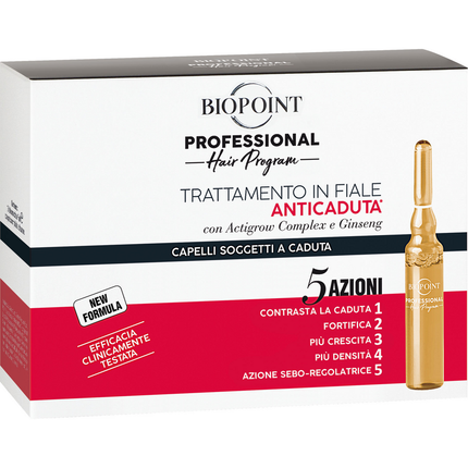 BIOPOINT PROFESSIONAL PERSONAL 10 FIALE DA 7 ML TRATTAMENTO ANTICADUTA RINFORZANTE 5 AZIONI CAPELLI SOGGETTI A CADUTA