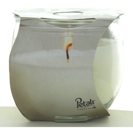 PETALI CANDELA PROFUMA AMBIENTE 30H FRAGRANZA FIORI BIANCHI 120 GRAMMI VASETTO IN VETRO