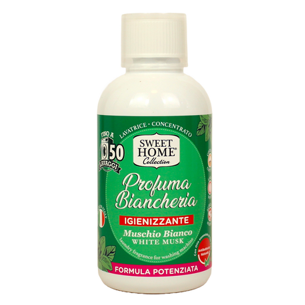 SWEET HOME PROFUMA BIANCHERIA CONCENTRATO PER LAVATRICE MUSCHIO BIANCO 50 LAVAGGI 250 ML IGIENIZZANTE ANTIBATTERICO NATURALE