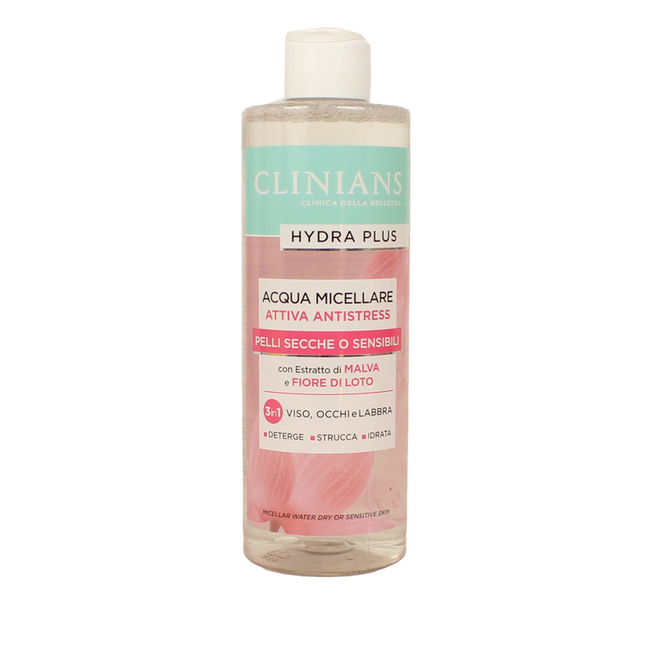 CLINIANS HYDRA PLUS ACQUA MICELLARE 3in1 ATTIVA ANTISTRESS PELLI SECCHE O SENSIBILI 400 ML
