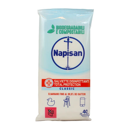 NAPISAN 40 SALVIETTE BIODEGRADABILI DISINFETTANTI CLASSIC